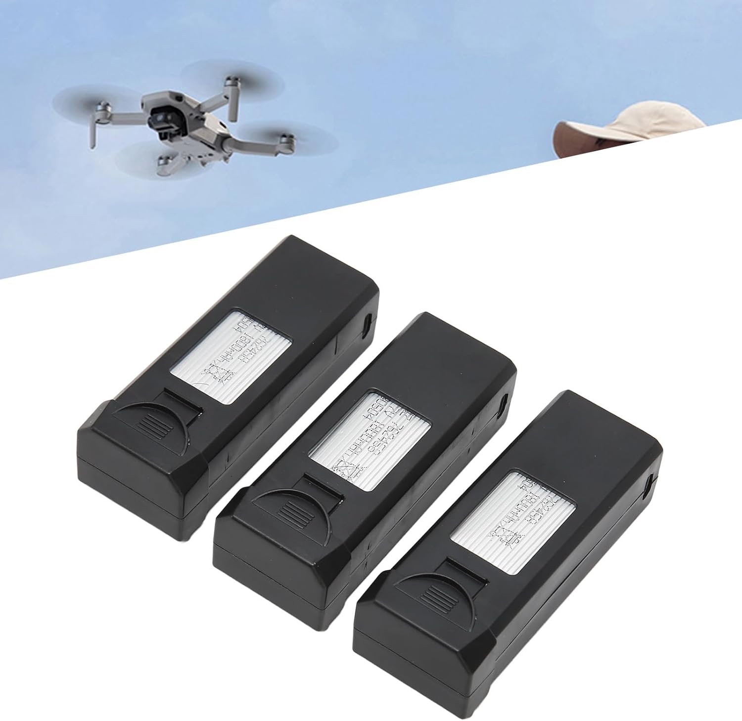 Drone Batteries, 3PCS 1800MAH Long Lasting Power Rechargeable Drone Quadcopter Lithium Battery 3.7V, ABS Quadcopter Drone Battery for F184 SP3