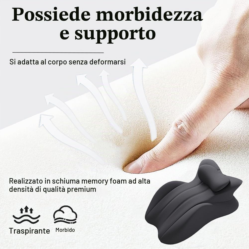 Cuscino, cuscino a coppia con inclinazione di 27°, perfetto per la postura, con imbottitura in memory foam e cotone a cuneo per adattarsi all'anca con supporto per la vita e il collo per tutte