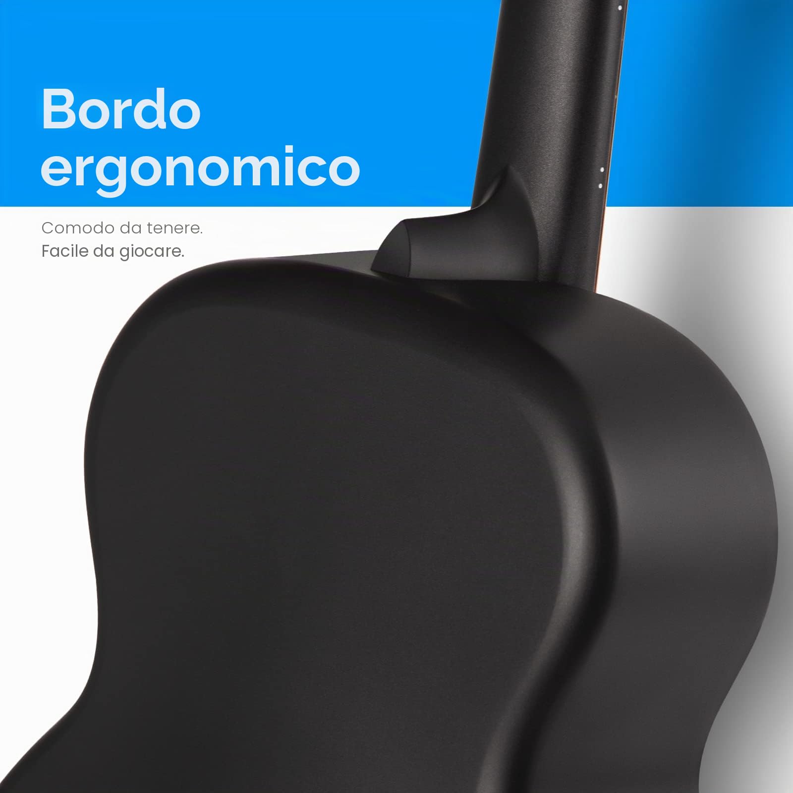 Enya Chitarre Elettro Acustiche 3/4 X4 Pro Mini 36'' Cutaway Fibra di Carbonio Kit Avvio con Microfoni Smart AccousticPlus Basso