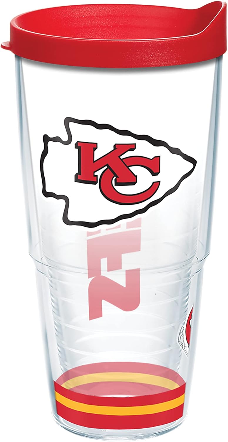 Tervis NFL Kansas City Chiefs - Arctic Made in USA Double Walled Insulated Tumbler Travel Cup Keeps Drinks Cold & Hot, 24oz, Classic
