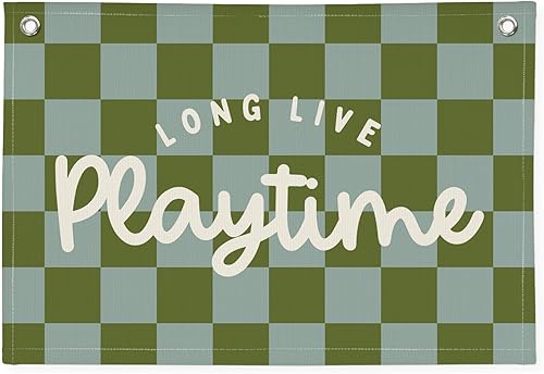 Miniatura 40 de Long Live Boyhood - Decoración de habitación de niños, color verde salvia, cuarto de niños, sala de juegos, bandera de lienzo de lino para colgar en