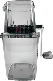 CUSROS Máquina trituradora de hielo manual, máquina afeitada de hielo, máquina para hacer conos de nieve, máquina portátil para hacer granizados, color negro transparente
