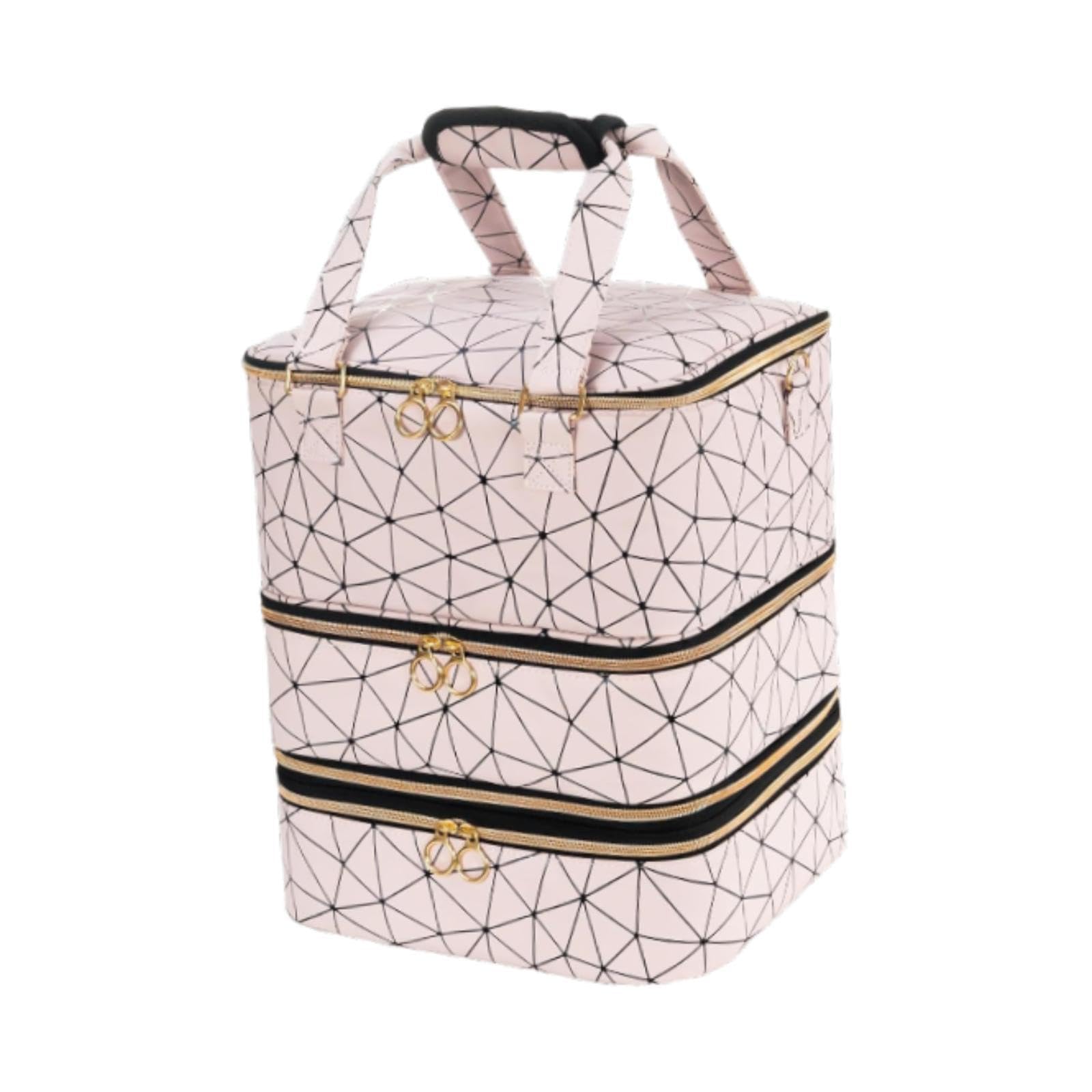 Bolsa de almacenamiento de esmalte de uñas de 3 capas con capacidad para 84 botellas. Ofrece gran capacidad para todas las herramientas y accesorios.