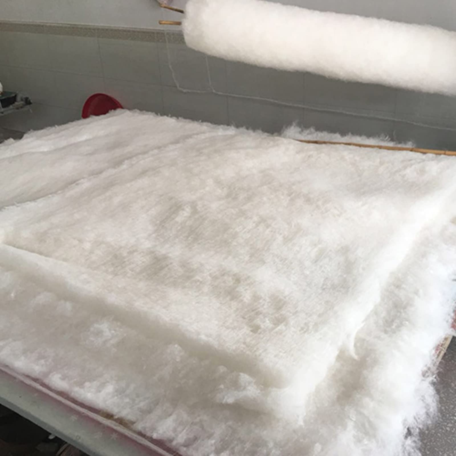 100% bawełniana cienka podkładka na materac futon, przenośna, składana podkładka na materac typu queen/king / pojedynczy rozmiar - miękka i przytulna, tradycyjny chiński design, biała (100 x 200 cm