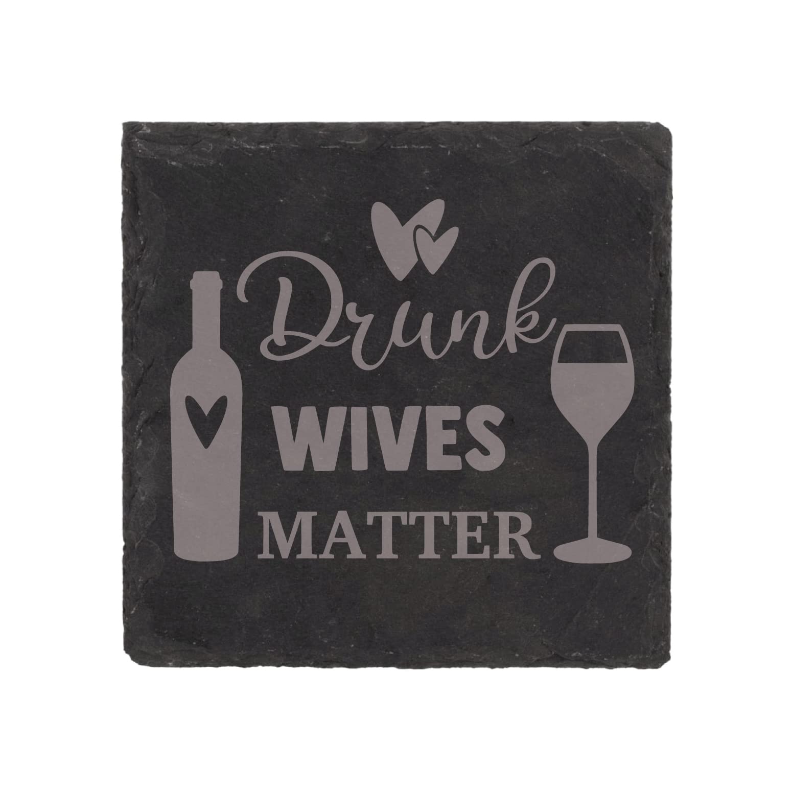 Dessous de verre ardoise Drunk Wives Matter lot de 4