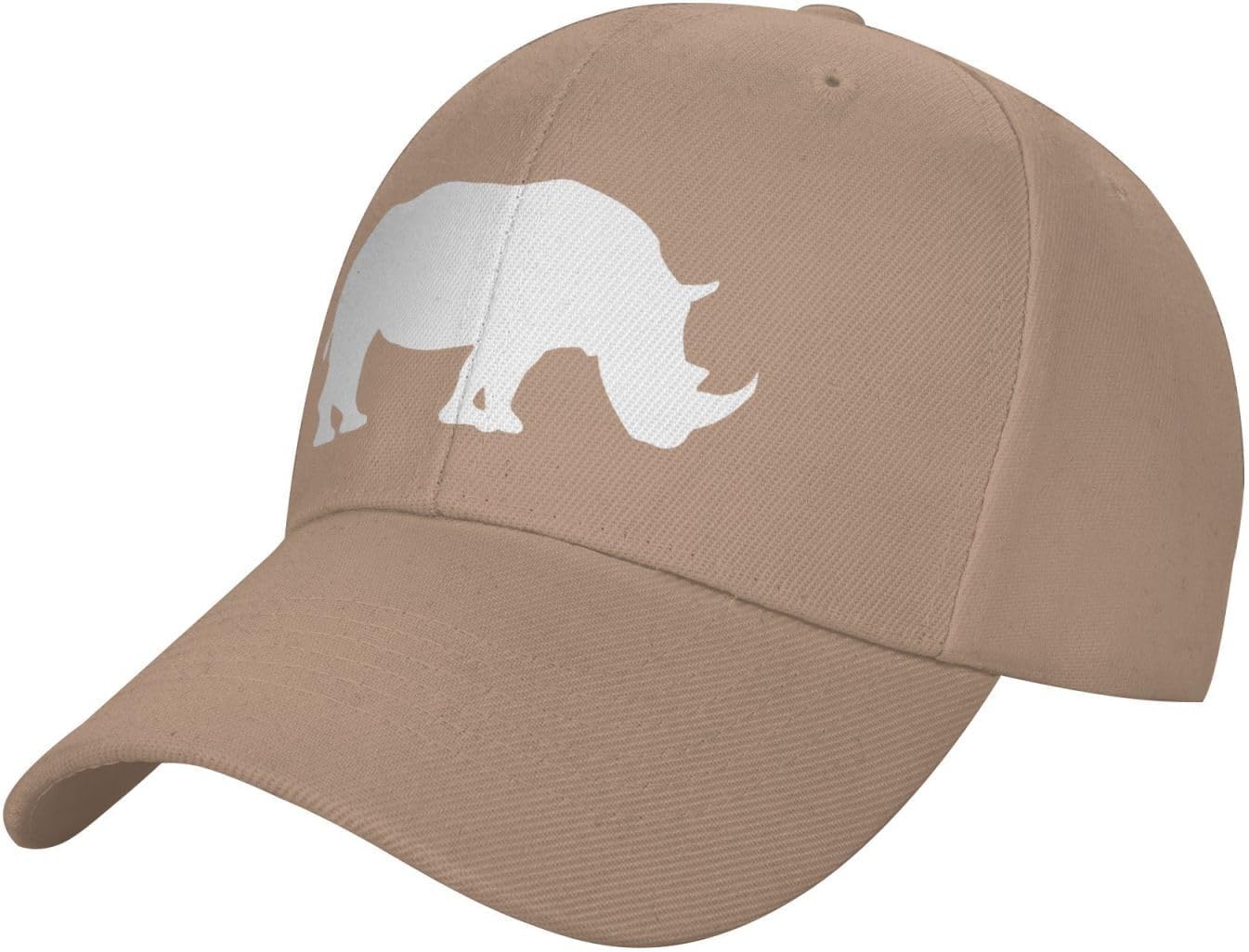 Hlbsdm Unisex Natural Cute Rhino Baseball Cap Men Women Classic Trucker Hat Adjustable Plain Hat Black