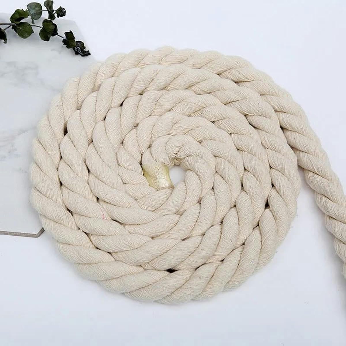 Cordón De Macramé Hilo Trenzado Algodón Beige Macramé Cordón Trenzado Cuerda 3 Hilos 5-8mm 5-10m(10meters,8mm)