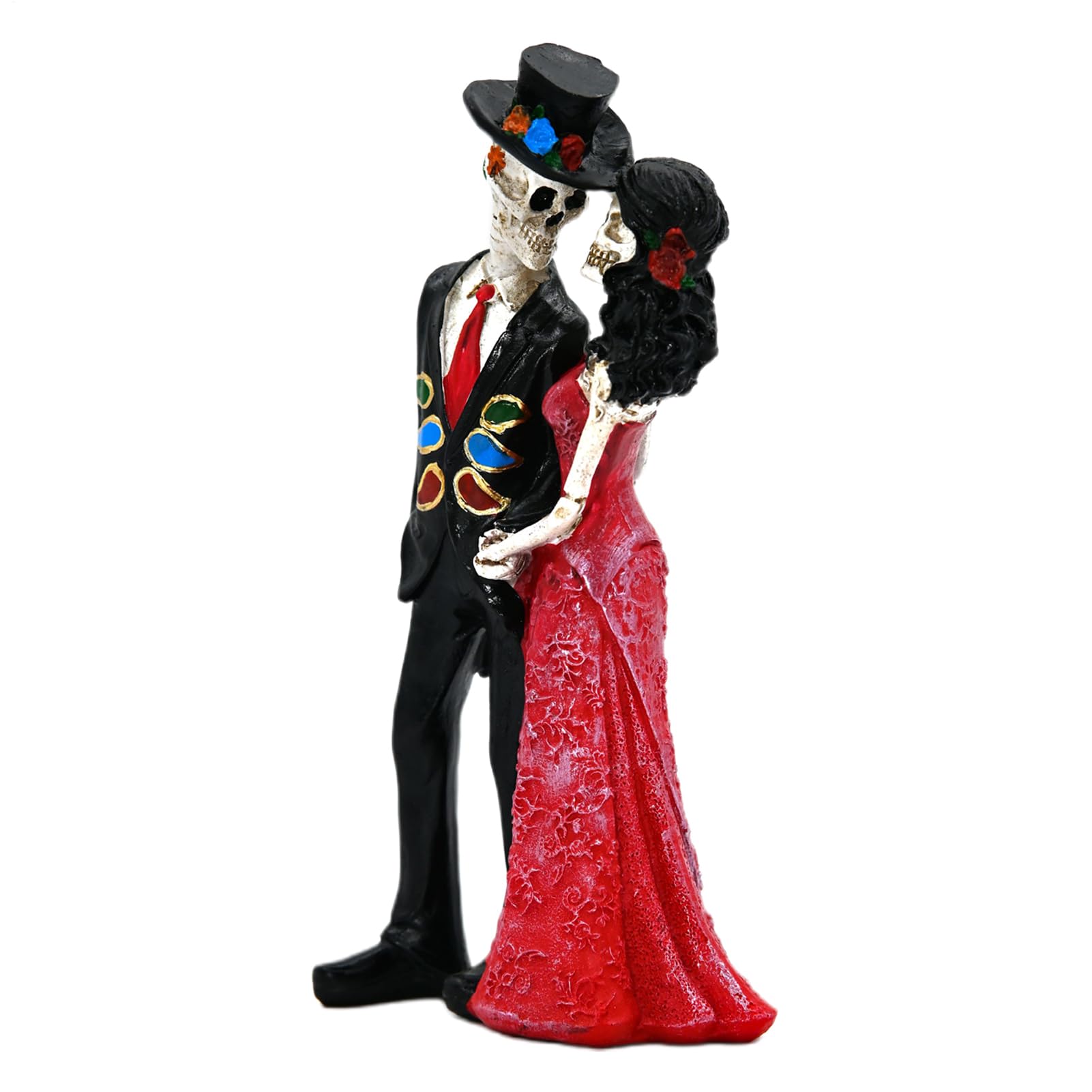Sculptures gothiques de crânes d'Halloween en résine premium pour patio chic