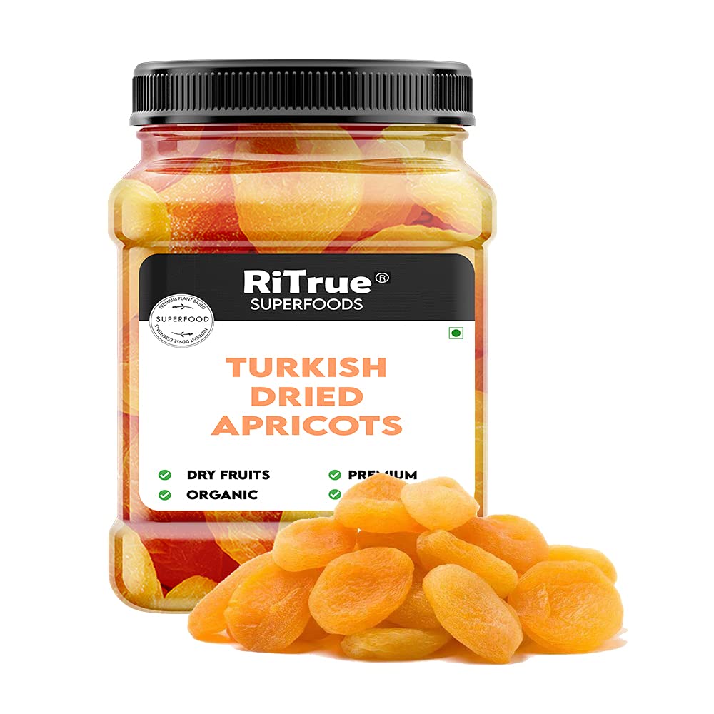 RiTrue - Turkish Dried Apricots - 250 Gm Jar - Seedless Khumani (NO Added Sugar OR Preservatives) Apricots dry fruits