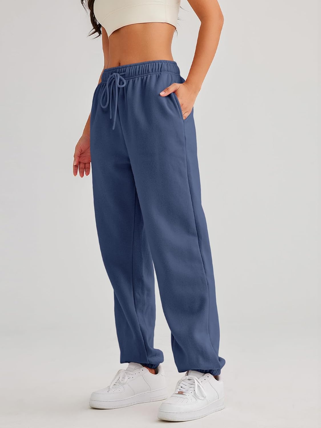 AUTOMET Women's Casual Baggy Fleece Sweatpants - Image 3