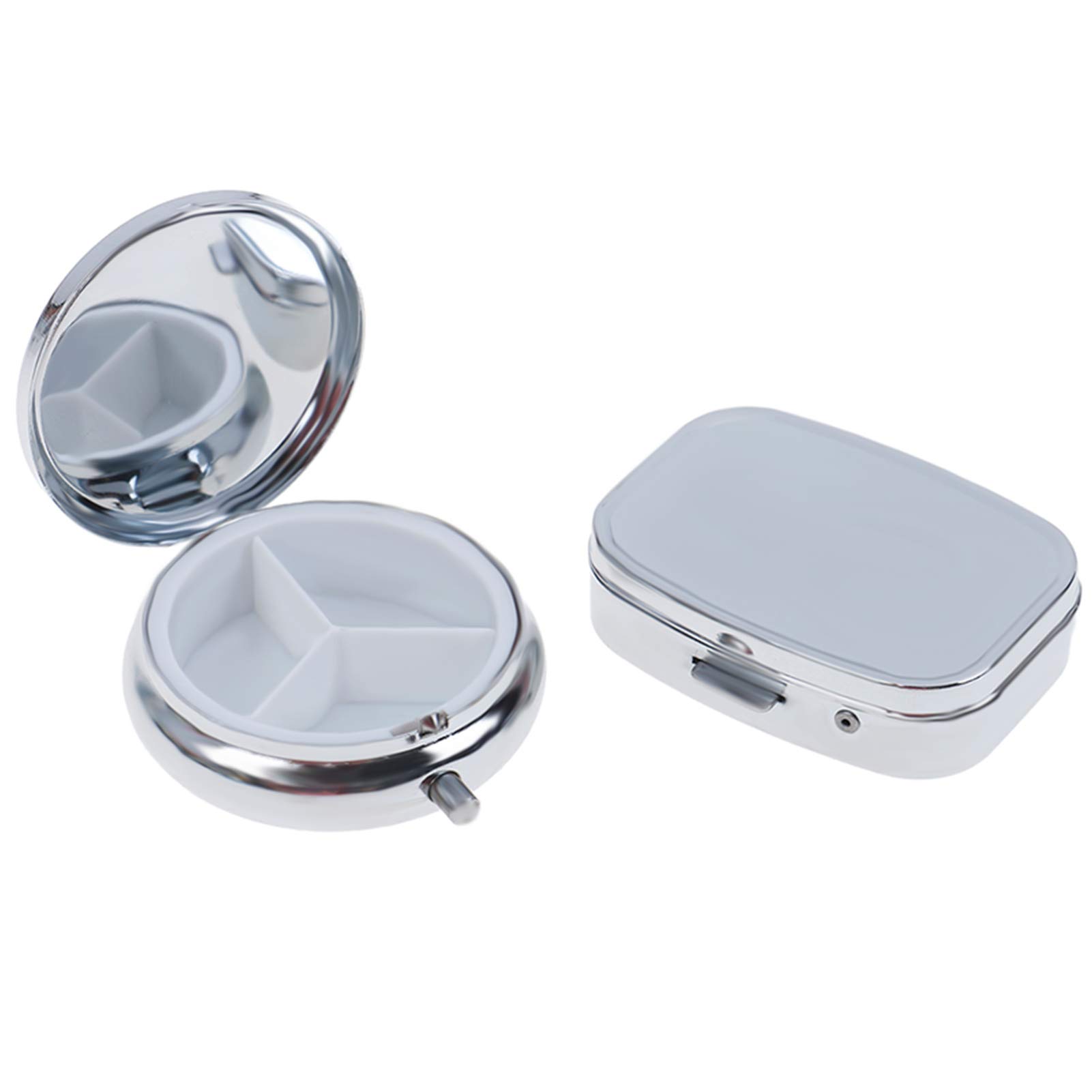 Pill Organizer 3 Times a Day Portable Pill Case for Purse Pocket Small Silver Metal Pill Box for Vitamin Medicine Pill (2 PCS)-image-40