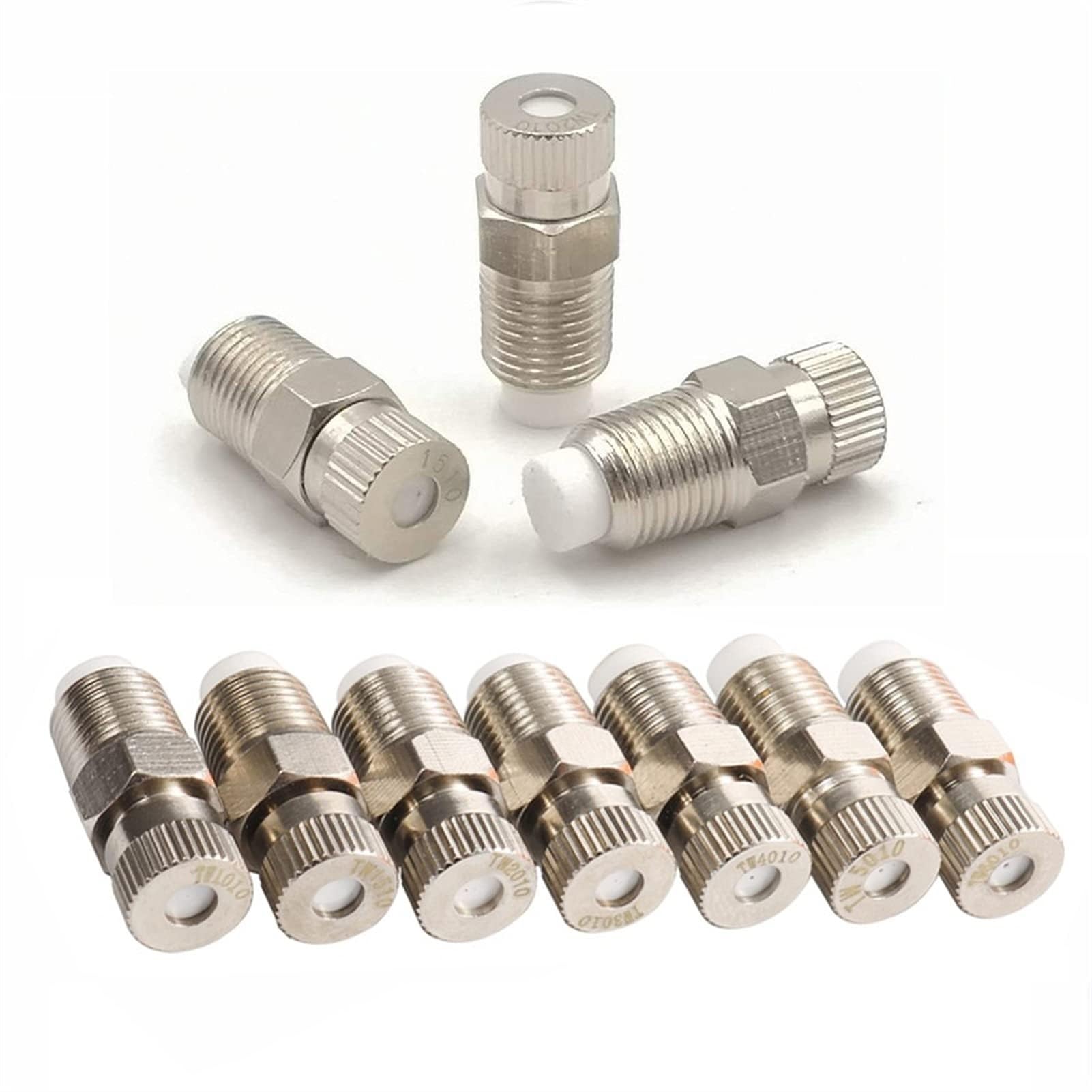 20 boquillas de nebulización de latón, cabezales de repuesto con filtro, pulverizador atomizador de alta presión for sistema de refrigeración exterior, 1/8" NPT(0.4mm)