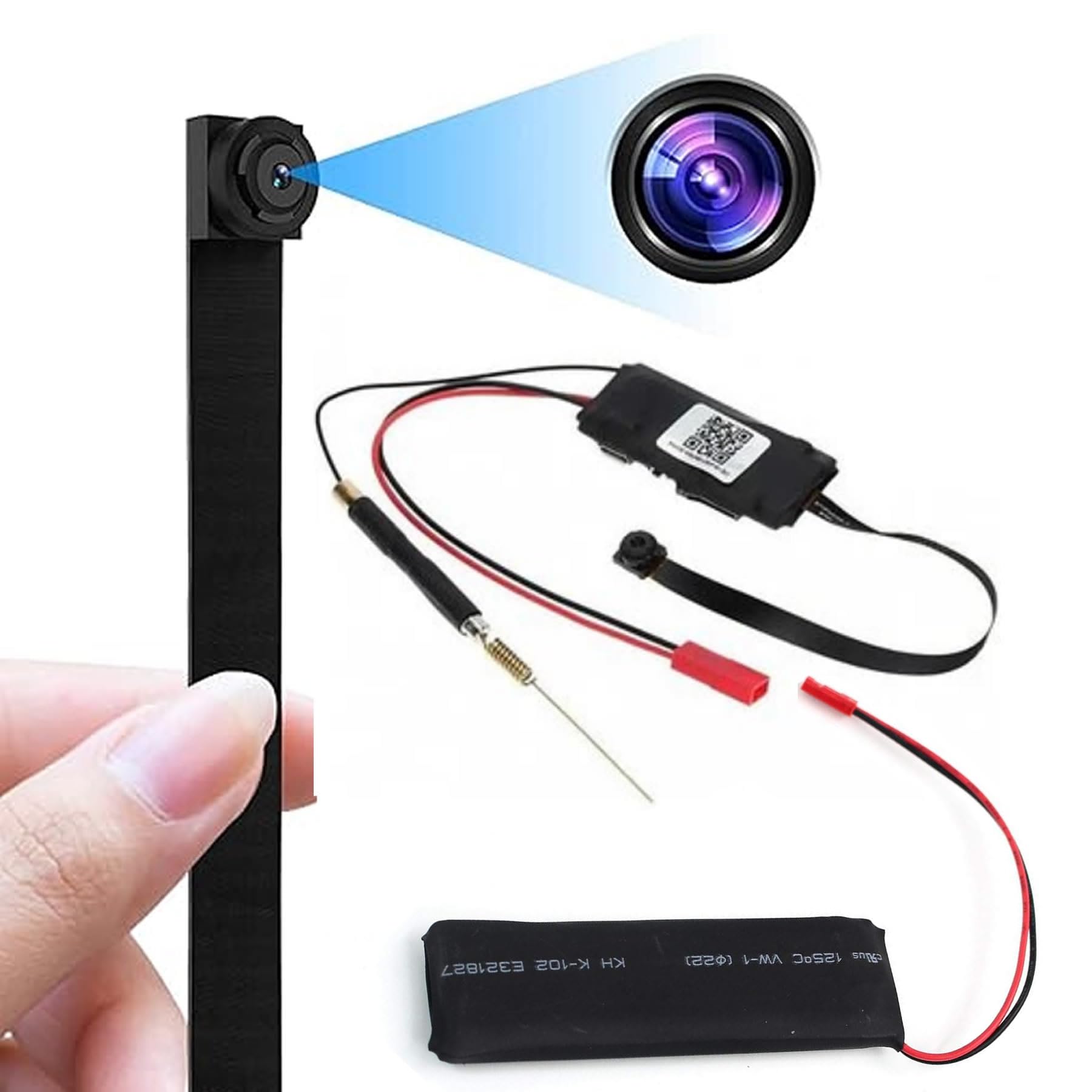 Zinzo 4K Video Quality Mini WiFi Spy Camera Module, Wireless 1080P Portable DIY Strip Hidden Camera Home Security Monitoring, Nanny Cam with Motion Detection(One Lithium_Ion Battery Free.)-picture-15