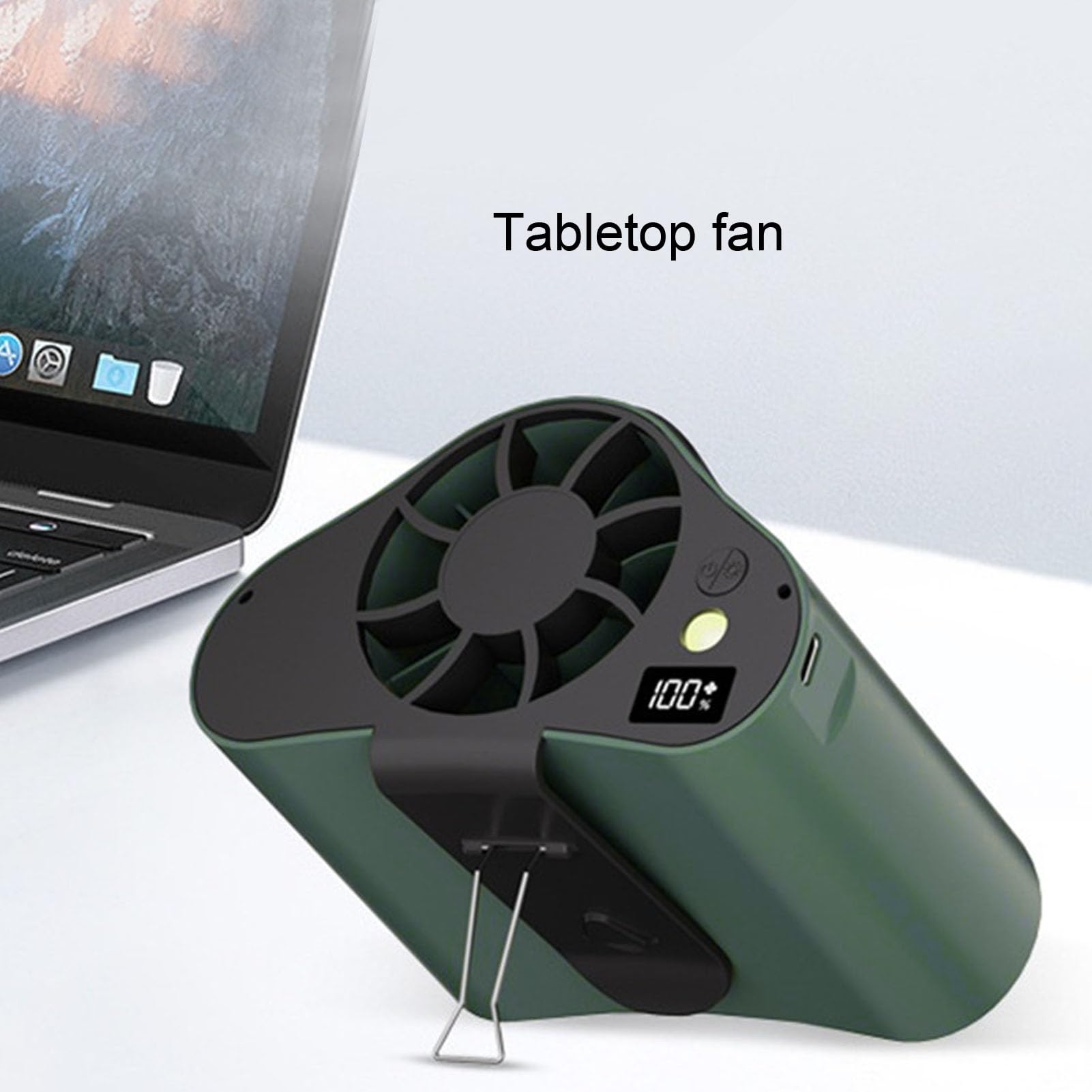 Asixxsix Ventilateur de Taille Portable, 12 000 MAh Rechargeable à Clip sur Ventilateur de Refroidissement Personnel avec Affichage LED 6 Vitesses, de Ceinture Portable Mains (GREEN)