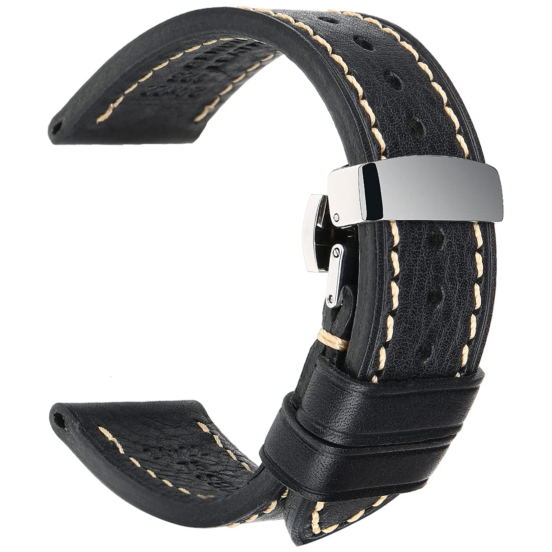 REZEROHandmade Genuine Leather Watch Band, Vegetable Tanned Leather, Oil-Waxed Watch Straps Replacement 18mm 19mm 20mm 21mm 22mm 23mm 24mm 26mm for Men, Women