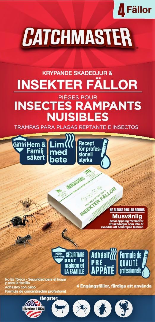 Spider & Insect Glue Trap - 4 Professional Strength Traps per Package