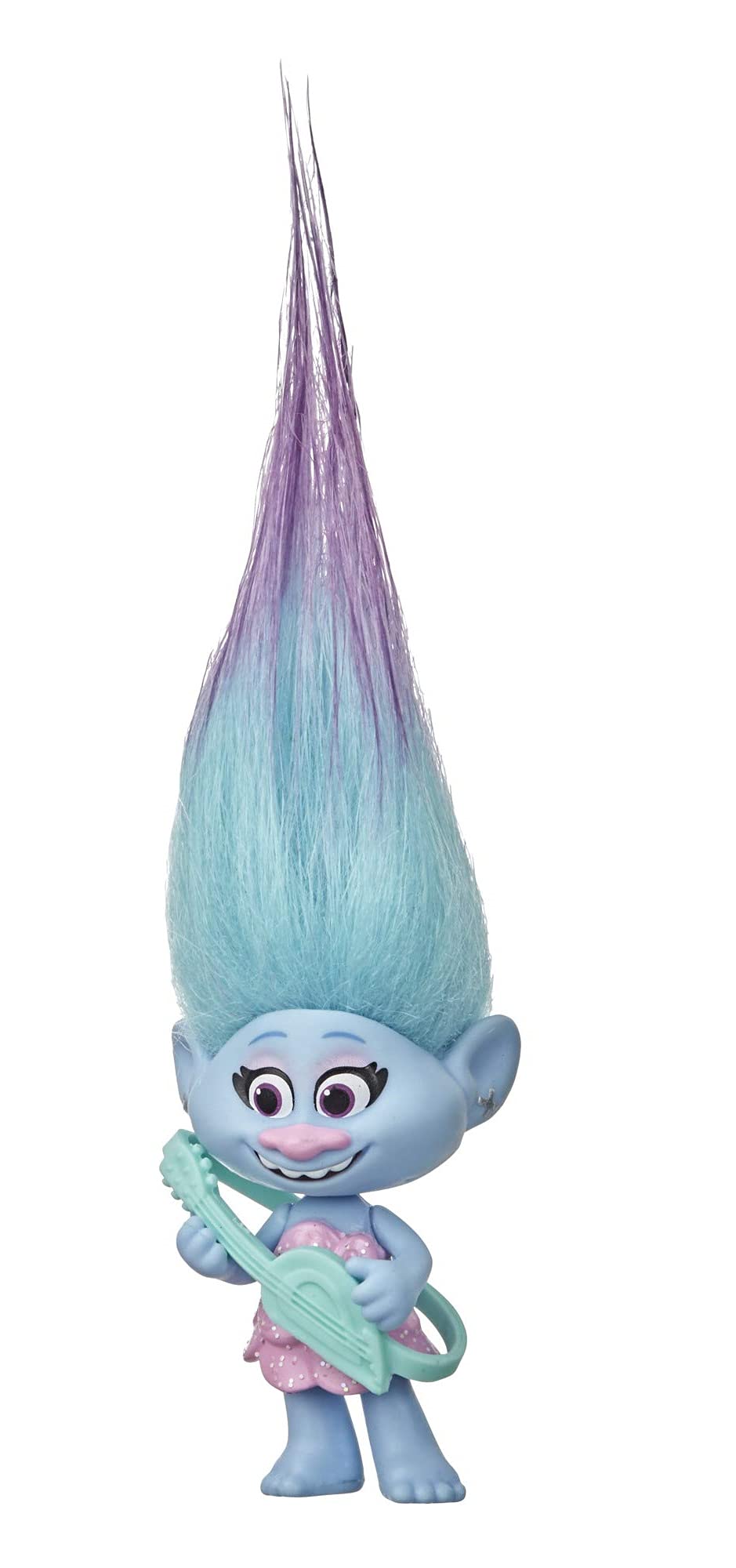 Amazon Com Trolls Dreamworks World Tour Chenille Collectible Doll With Guitar Accessory And Hair Clip Toy Figure Inspired By The Movie World Tour Toys Games