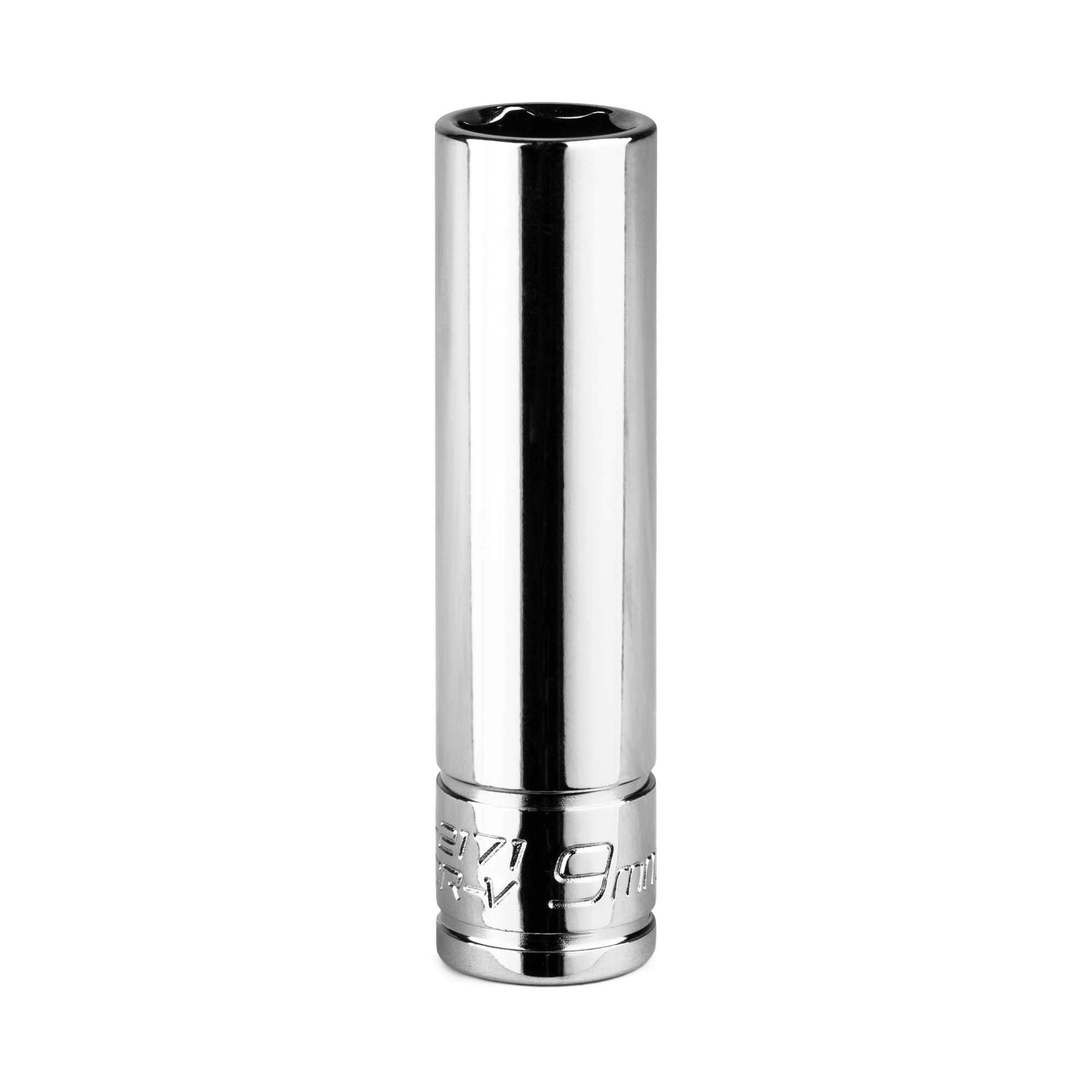 Capri Tools 1/4 in. Drive 9 mm 6-Point Metric Deep Socket, steel (1-2171)