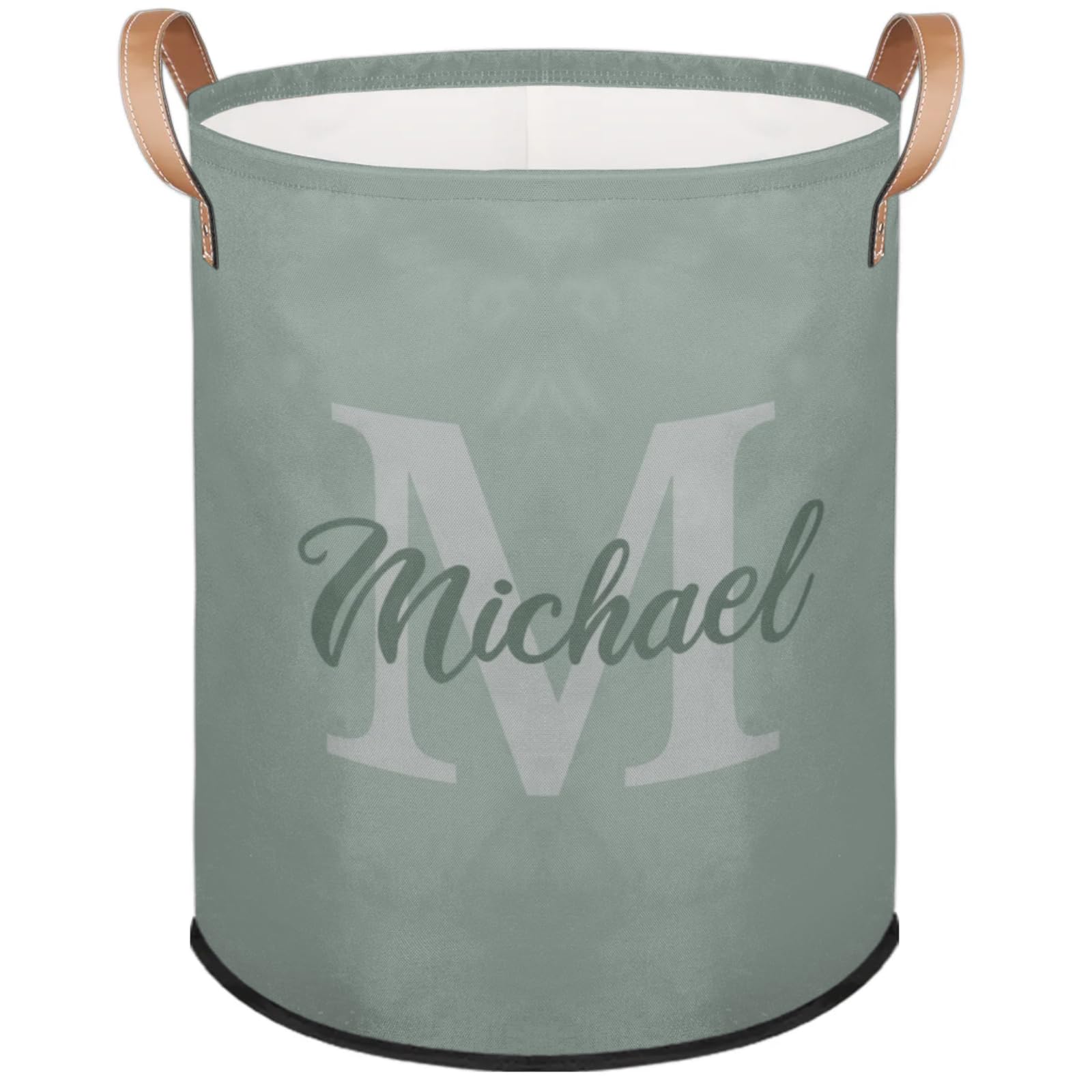 Initial Large Laundry-Basket Custom Name for Kids-Boys-Girls, Personalized Foldable Laundry Hamper Dirty Clothes Toys Storage Bin with Handles Sturdy,