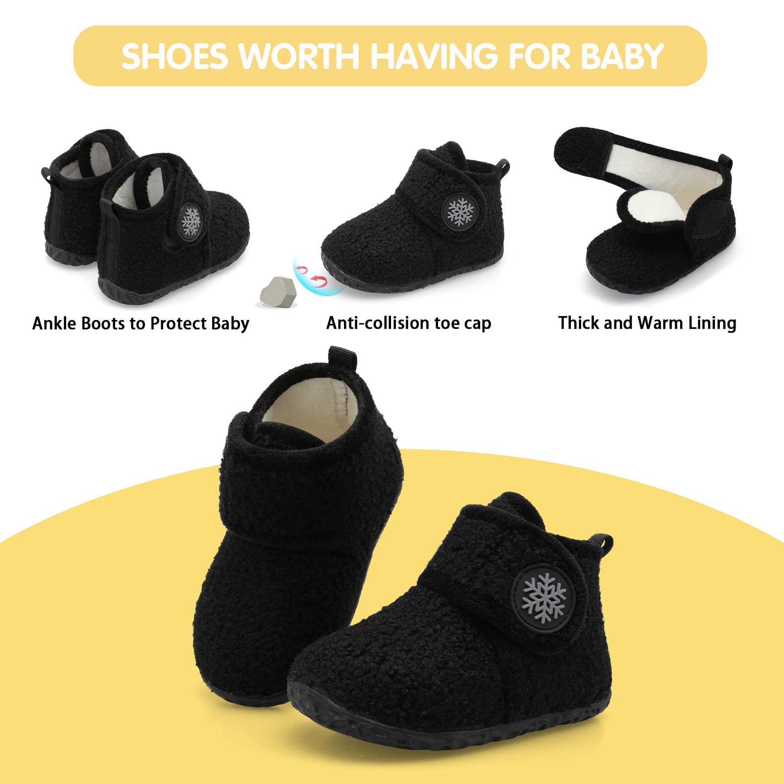 FEETCITY Pantofole per neonata e neonata, pantofole per bambini