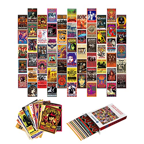 Woonkit Woonkit 60 Pc Vintage Rock Band Posters, 70S 80S 90S Retro Concert Prints, Bedroom Wall Art thumb #2