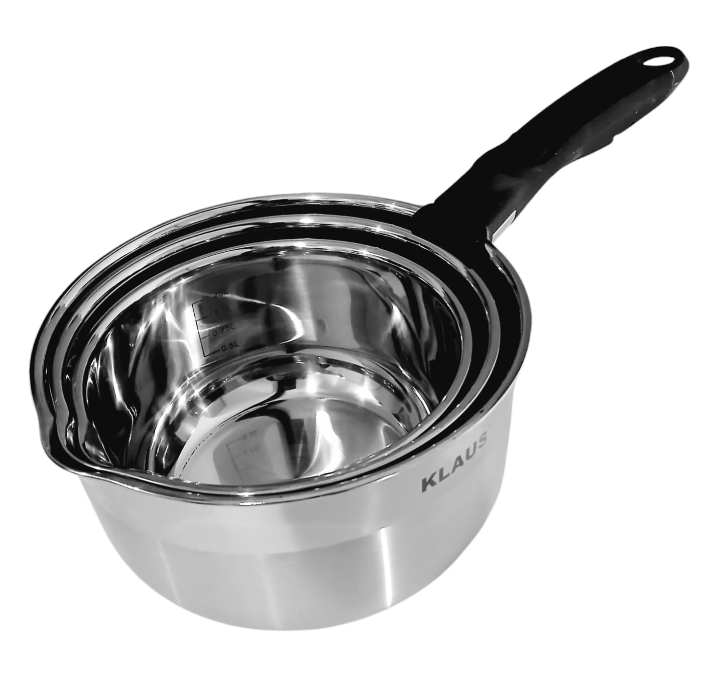 set de 3 casseroles en inox haute qualité- induction & four,poignee Amovible,Cuisson Saine - Diamètres et capacités : 16/18 /20 cm