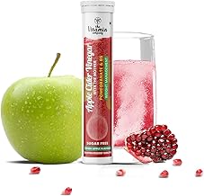 Apple Cider Vinegar with Mother Effervescent Tablets with Vitamin B6, For Weight Management, Green Apple Flavour (Pack of 1, 20 Tablets)