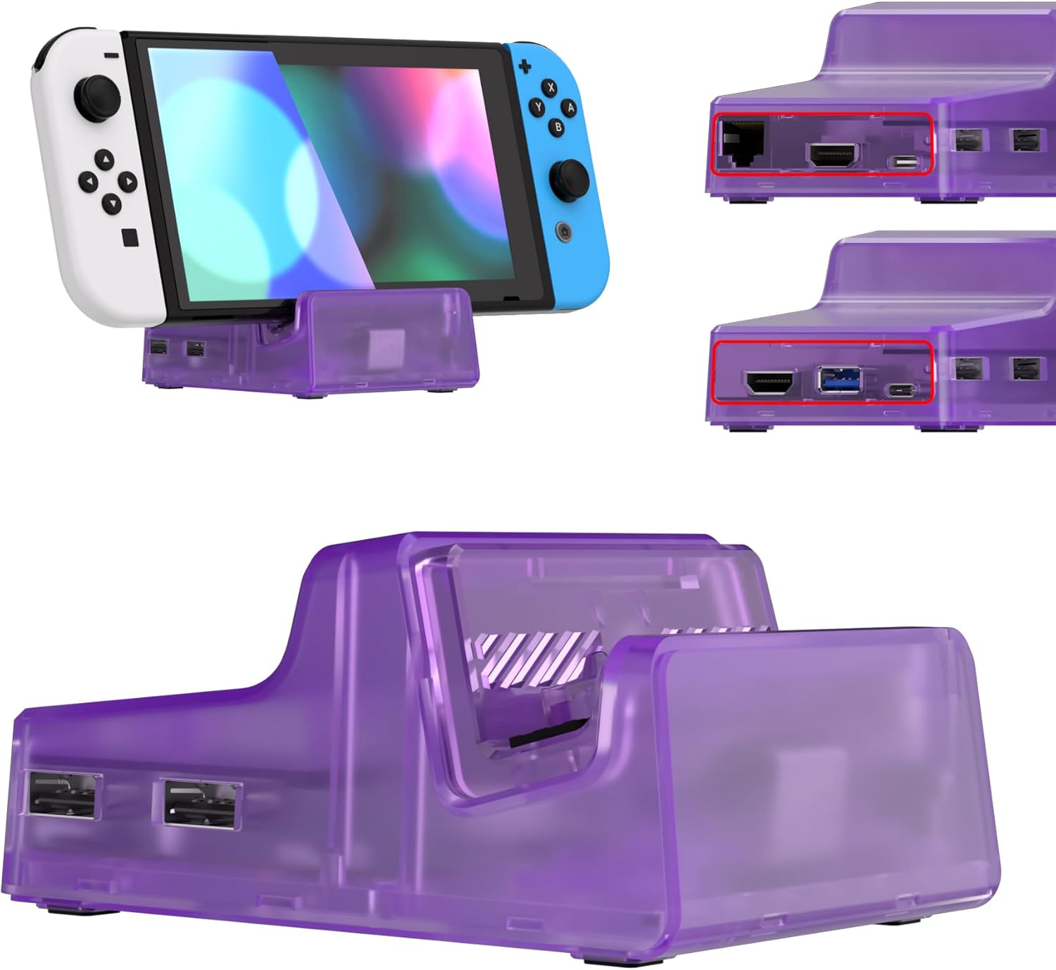 Amazon.com: eXtremeRate AiryDocky DIY Kit Clear Atomic Purple ...