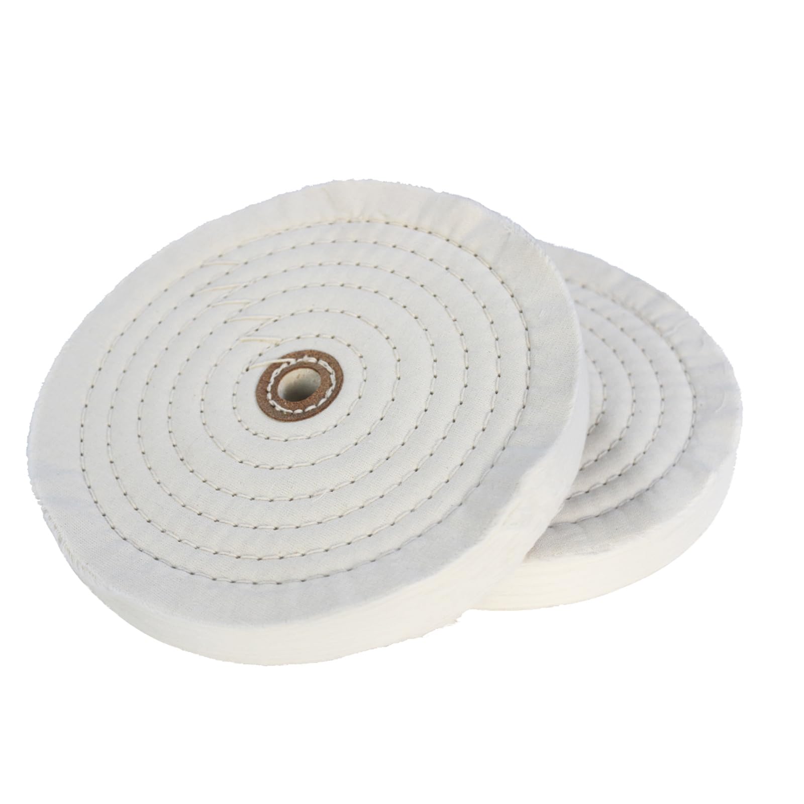 Luo ke 2 Pcs 6'' Cotton Buffing Wheel - 70 Ply Spiral Sewn Muslin Cotton Buffing Polishing Wheel with 1/2'' Arbor Hole for Bench Grinder Table Grinder