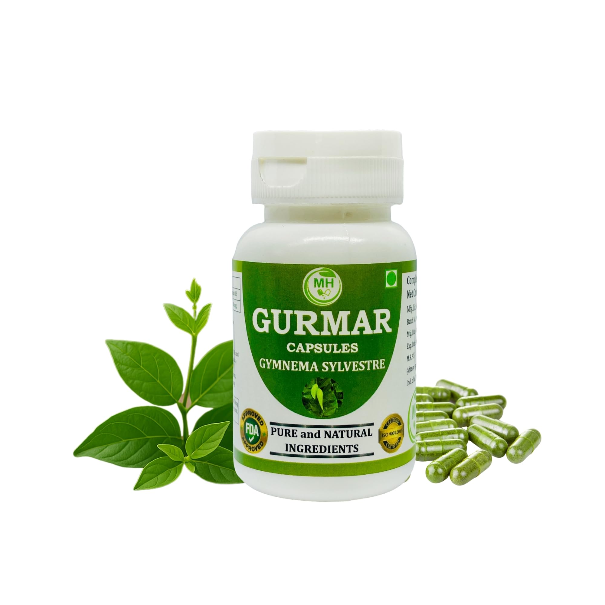 Ayurvedic Gurmar (Gudmar) Capsules 500mg – 60 Count | Vegetarian | Plant-Based | Herbal Supplement | No Artificial Additives | Gluten-Free | Organic | Gymnema sylvestre | Dia Free Herbal Capsules (pack of 2) — Amazon image 4