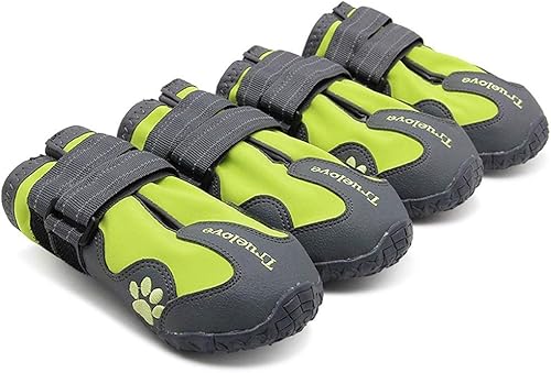 TRUE LOVE Zapatos para perros Botas de lluvia antideslizantes impermeables con reflectante TLS3961