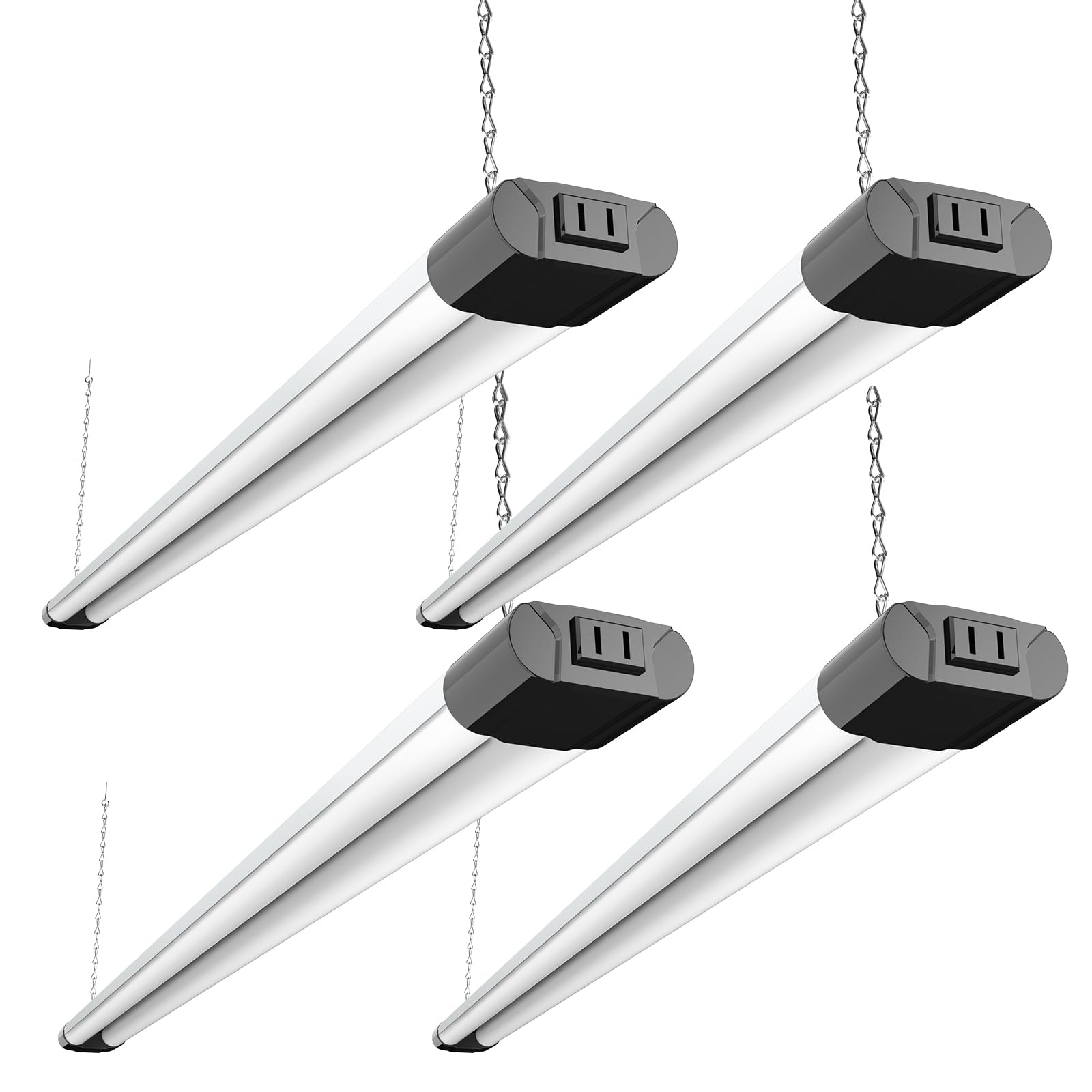 Bbounder 4 Pack Linkable LED Shop Light with Reflector Super Bright 6500K Cool Daylight 4400 LM 4FT Integrated