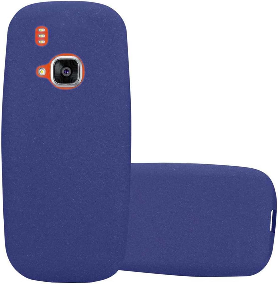 cadorabo Case works with Nokia 3310 in FROST DARK BLUE - Shockproof and Scratch Resistant TPU Silicone Cover - Ultra Slim Protective Gel Shell Bumper Back Skin