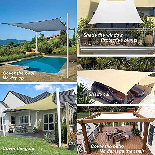 Voile d'ombrage imperméable 4x4 m résistante aux UV blanche avec œillets extérieur - 7