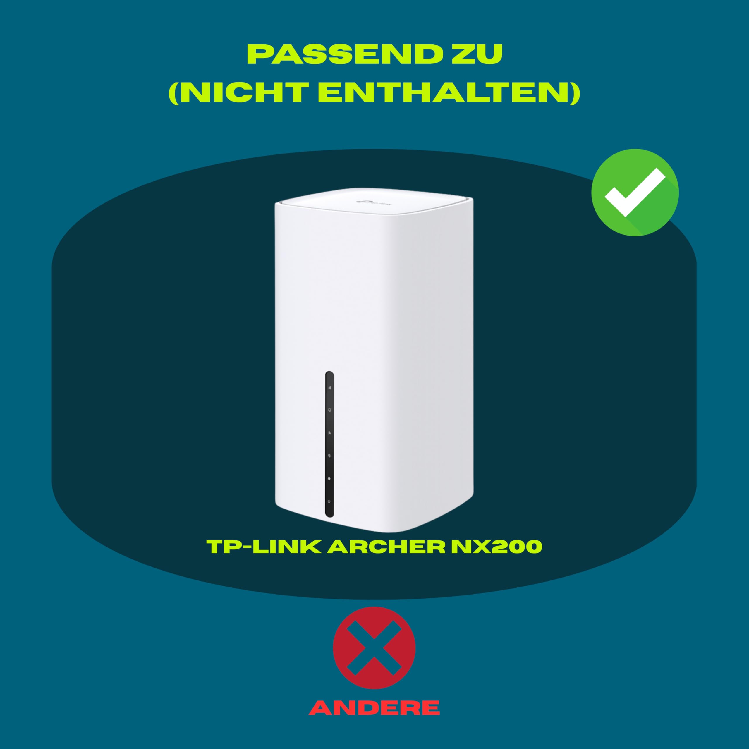 Uchwyt ścienny do routera TP-Link Archer NX200 LTE WLAN 5G, montaż ścienny, tworzywo sztuczne, biały, z półką na kabel, Made in Germany