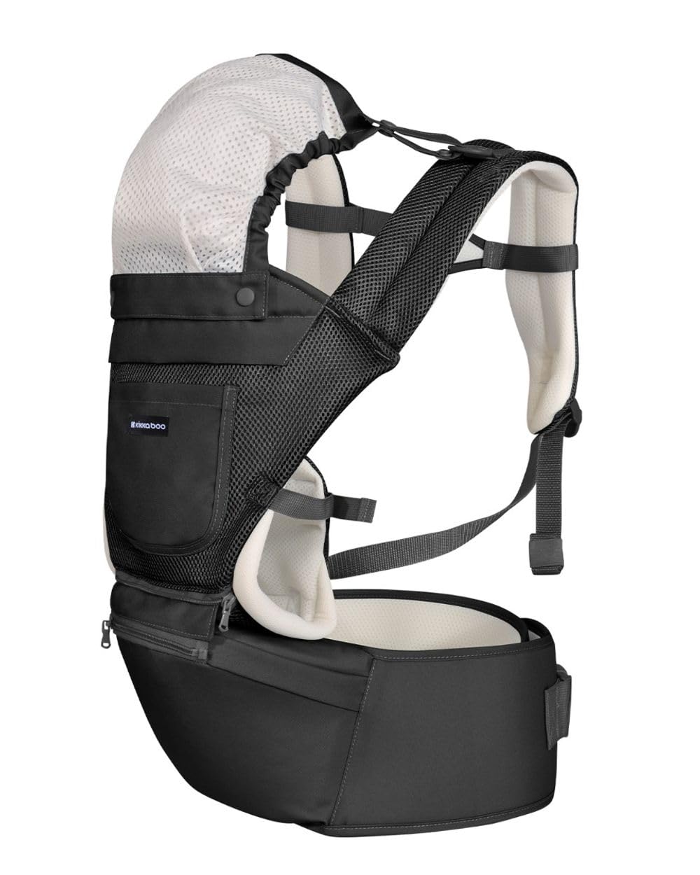 Kikkaboo Portabebés Chloe 3 en 1 de vientre y espalda asiento de cadera, color:schwarz weiß