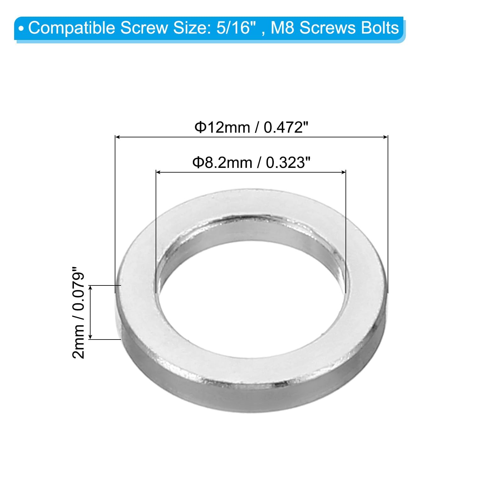 TA-VIGOR 10Pcs M8 Aluminum Spacer - Image 2