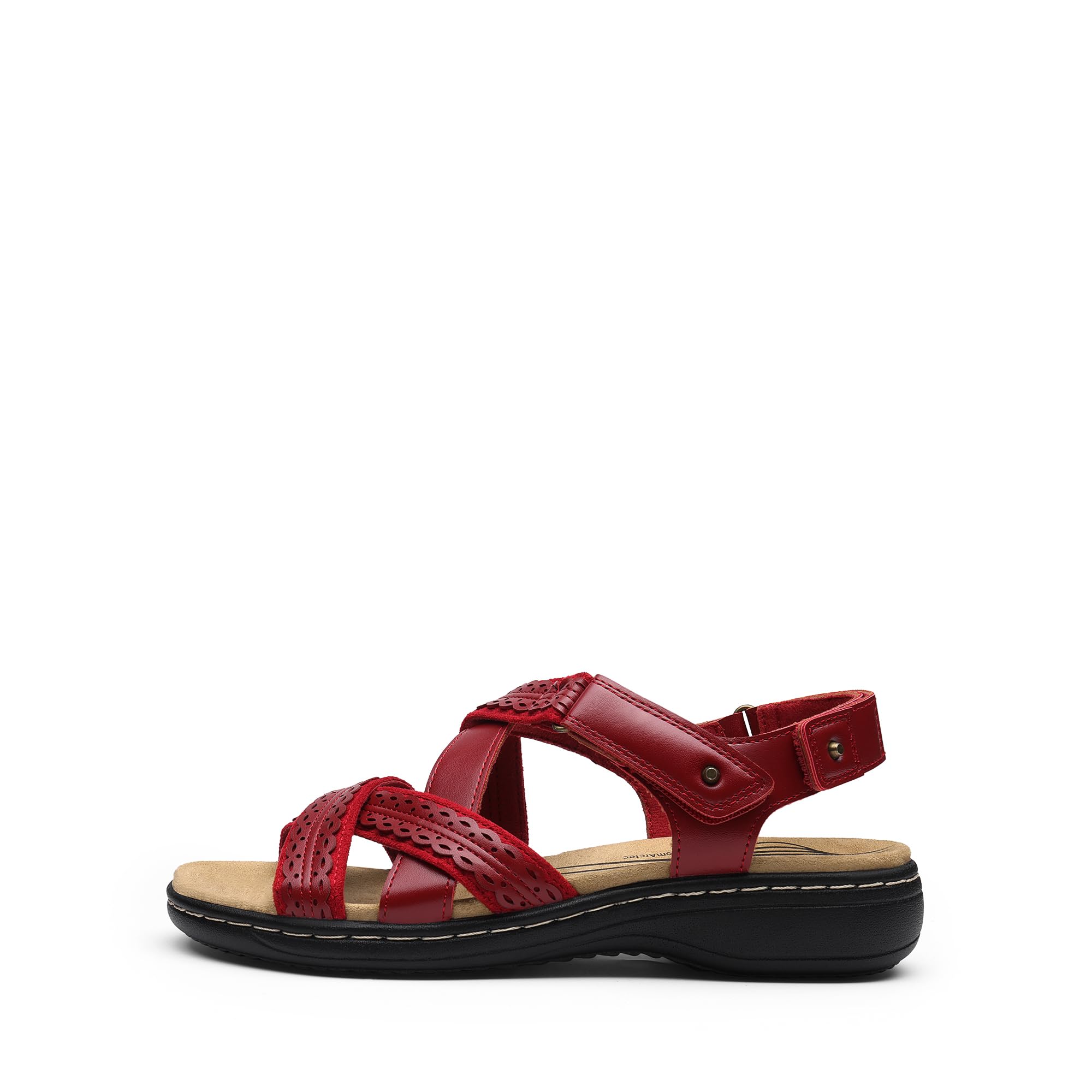 DREAM PAIRS Sandali da donna con supporto dell'arco plantare comodo aperto Toe Dress Flats Sandali da passeggio per l'estate