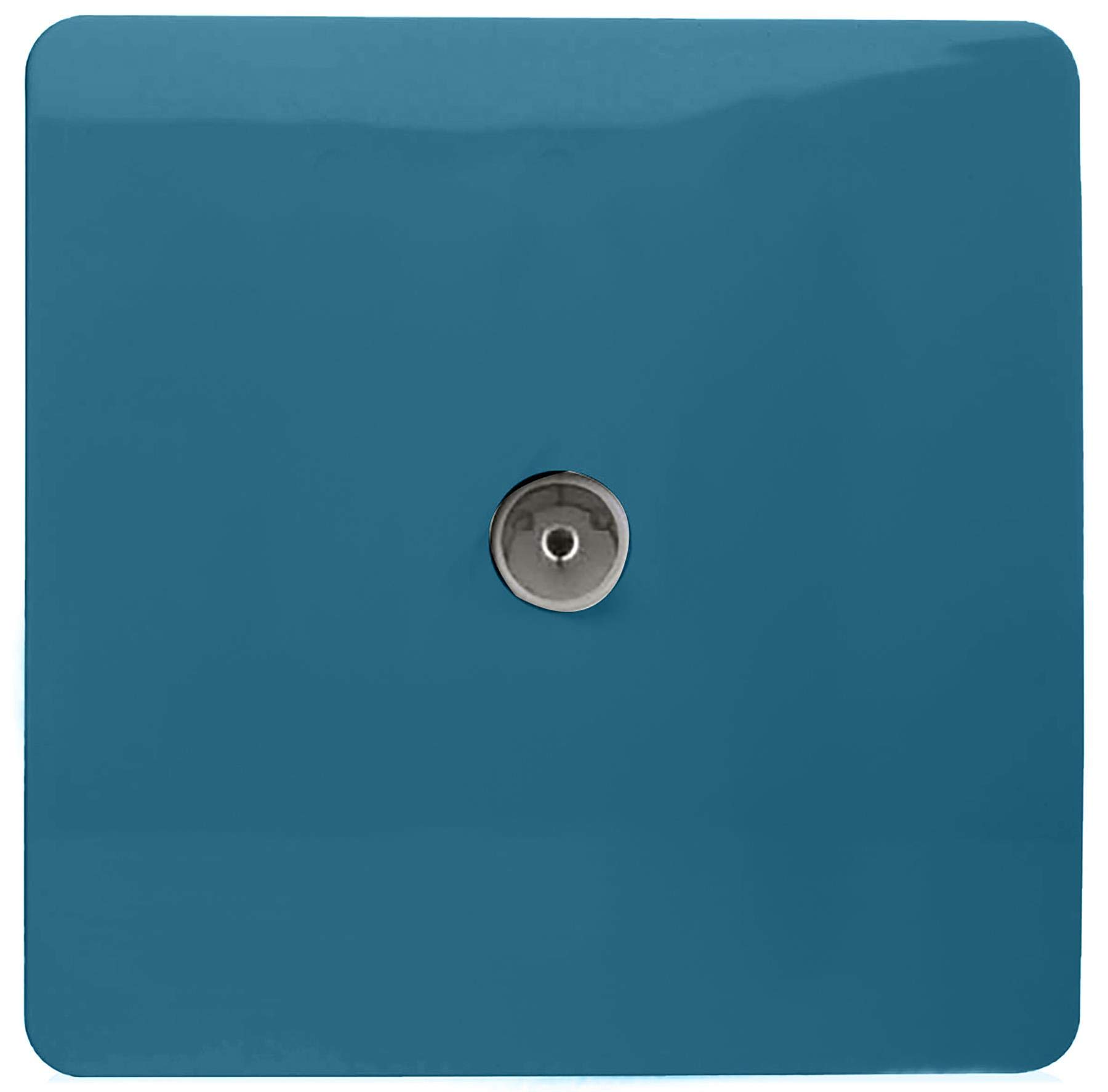 Trendi Artistic Modern Glossy Tactile TV Socket Ocean Blue