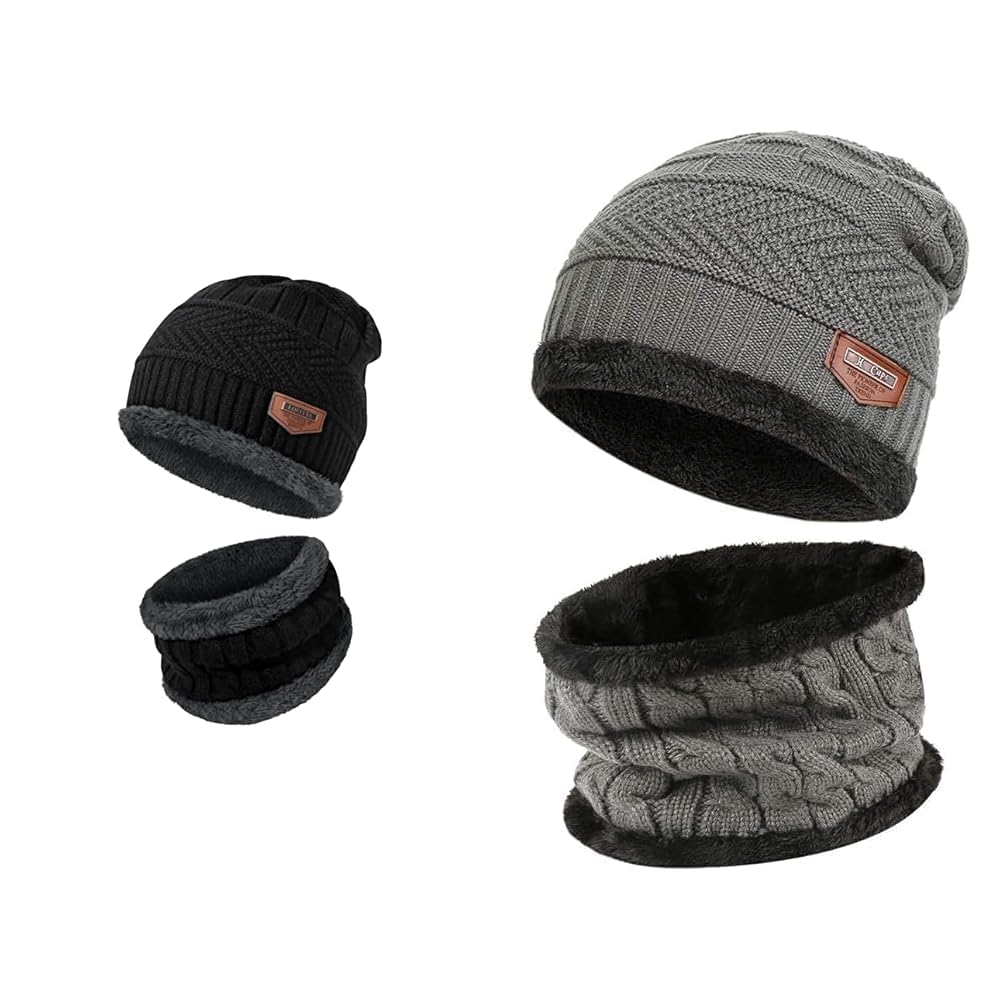 fitness mantra Sports Winters Cap & Muffler for Men & Women| Beanie Cap| 1 Set| (Black) Sports Winters Cap & Muffler for Men & Women| Beanie Cap| 1 Set| (Multicolor)-picture-19