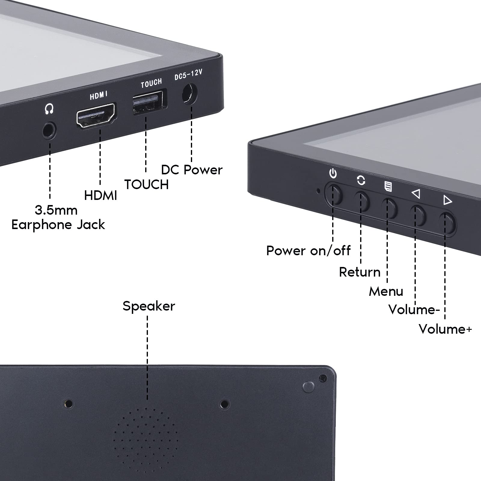 SUNFOUNDER - Schermo touch Raspberry Pi , display LCD capacitivo da 7 pollici, HDMI, monitor con USB C, per Raspberry Pi 4B e 3B+ con supporto
