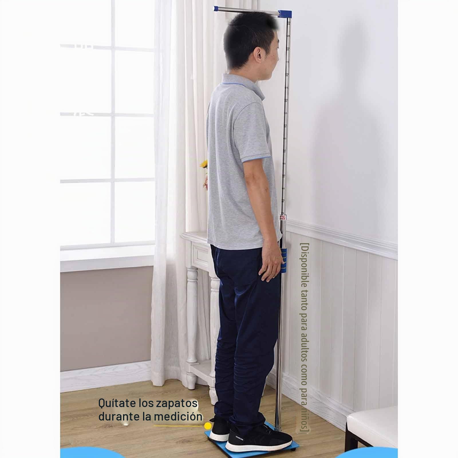 Báscula Digital De Altura Y Peso Con Pantalla LCD: Medición Corporal Para Adultos Y Niños (altura: 100-190 Cm, Peso: 0,2-180 Kg), Extraíble, Recargable Por USB Para Uso Doméstico Y Escolar. ,Blue