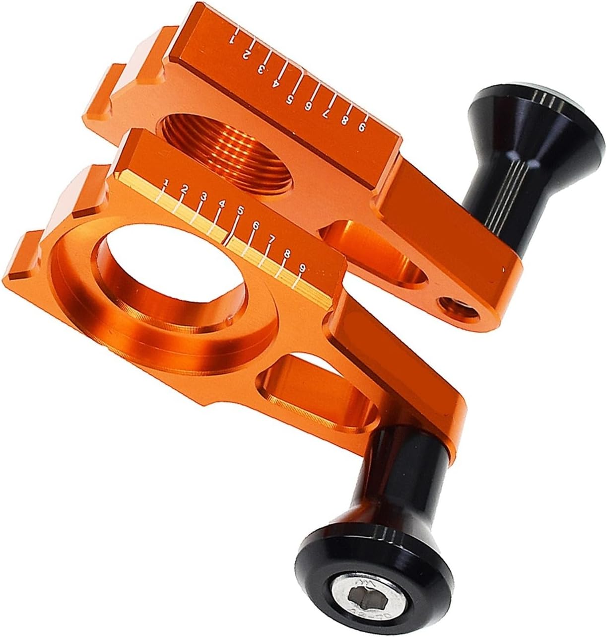 Compatible with 125-450 Motorbike CNC Billet 25mm Rear Axle Blocks Chain Adjuster SX SXF XC XCF TC FC FS TX FX 2013-2023(25mm A Orange)