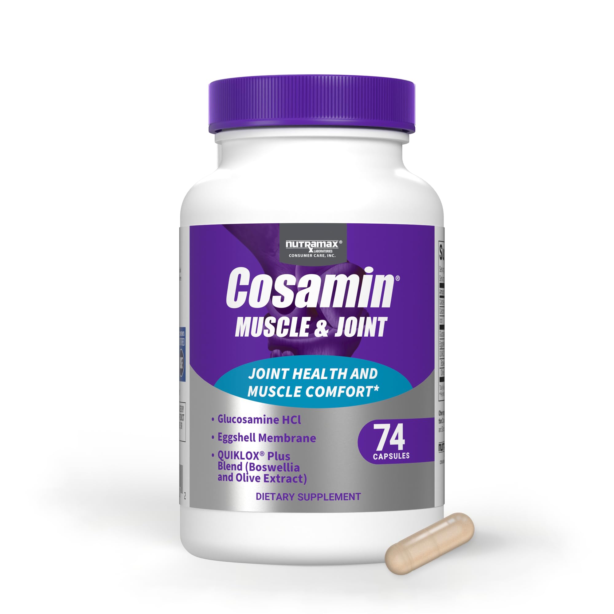 Cosamin Nutramax Muscle & Joint, Works to Decrease Cartilage Breakdown, Joint Health Supplement, Adult Men and Women Joint Health, 74 Capsules