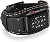 Compatible with Apple Watch Band 42mmSeries 10 41mm 40mm 38mm Genuine Leather Compatible iwatch Bracelet Wrist Strap Compatible Apple Watch Series 10987654321 SE SE 2 Cuff Black