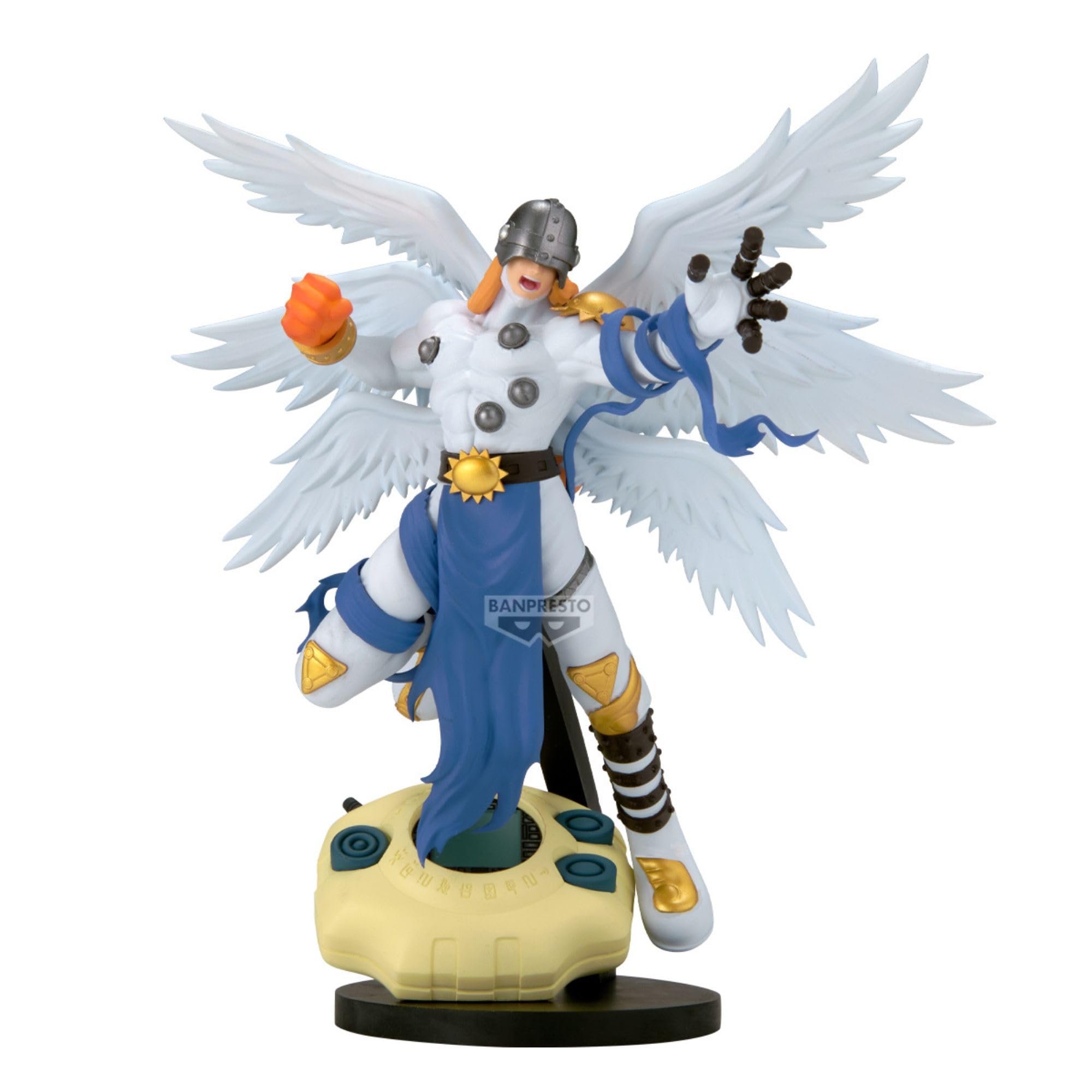 Banpresto Digimon Adventure Digivice Figure Angemon | 22cm PVC Statue | Official Banpresto Collectible | Angel‑Type Digimon with Digivice Display | Non‑Articulated Anime Figure
