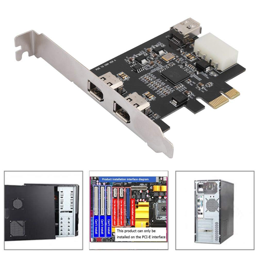 Diyeeni Carte Principale avec Puce de contrôle Principale XIO2213, Adaptateur de Carte contrôleur 1394a 800Mbps Carte de Capture vidéo FireWire 800 Compatible avec Les périphériques IEEE1394A