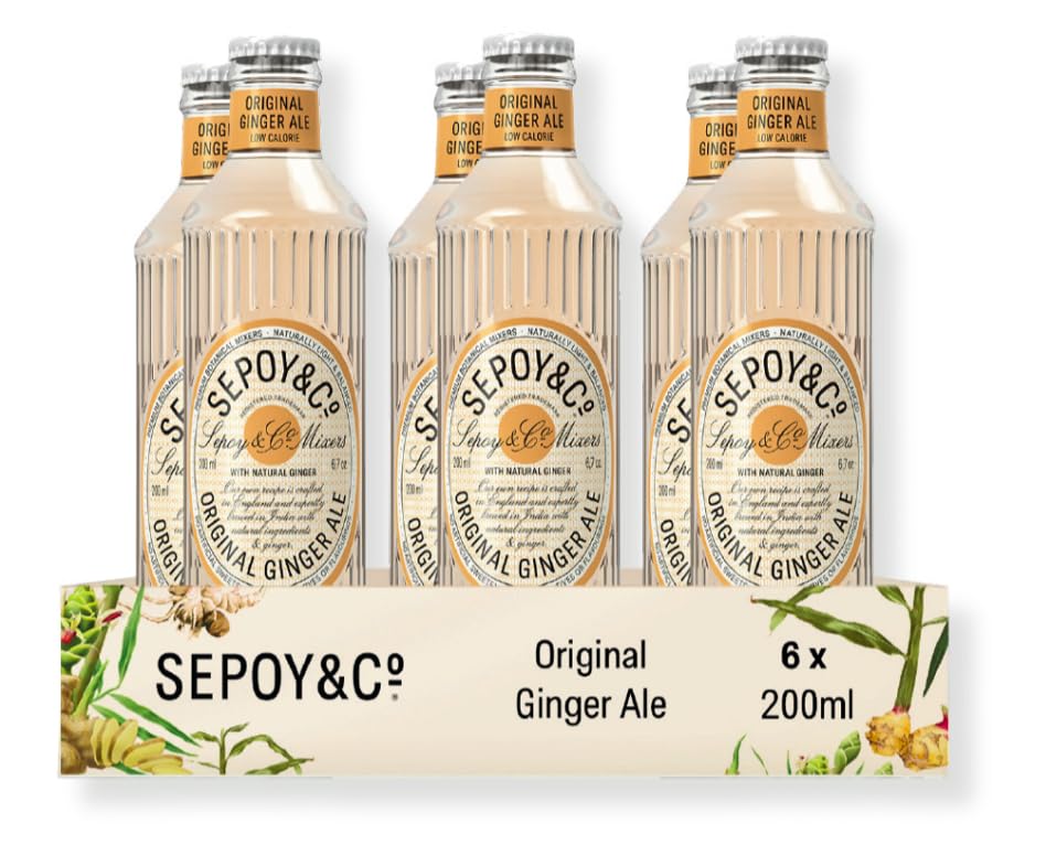 Fiery Ginger Ale - 6 x 200ml | Made with natural Indian & African Gingers | Low Calorie, 20kCal | Pure Himalayan Water & 100% Natural Ingredients