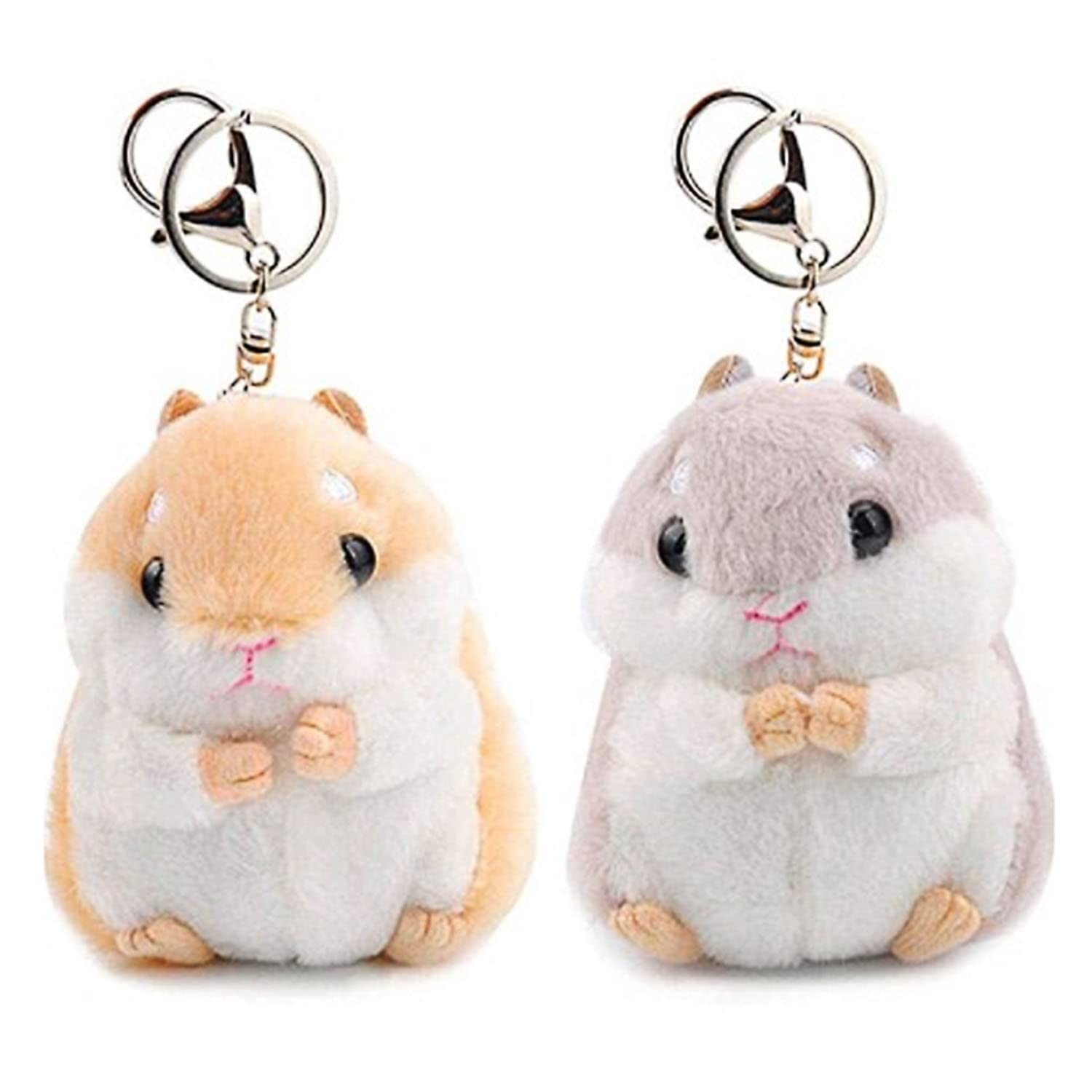 RAYNAG Set of 2 Cute Hamster Plush Keychains Stuffed Animals Keyring Charm Handbag Pendant - Review, Price and Buying Guide