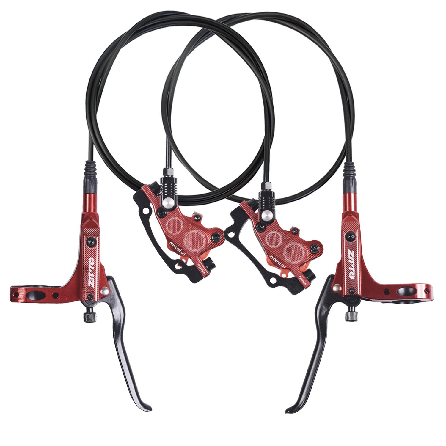 Sponsored Ad – ThinkTop Bike 4 Piston Hydraulic Disc Brake, CNC Machining MTB Bicycle Oil Pressure 4 Piston Driving Brake Caliper, Left (Front) 800/Right (Rear) 1400mm